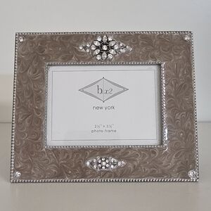b.x2 New York Pewter, Enamel, & Swarovski Crystal Picture Frame